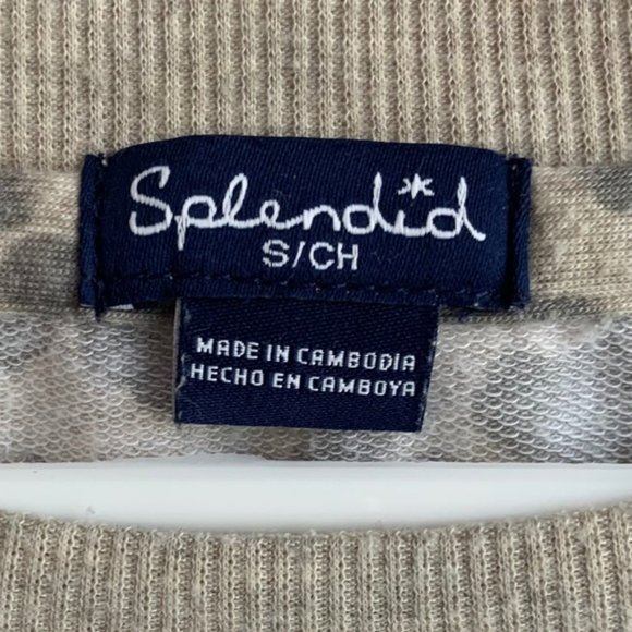 Splendid Light Brown Leopard Print Long Sleeve Pullover - Picture 4 of 5